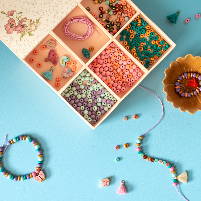 Coffret perles en bois
