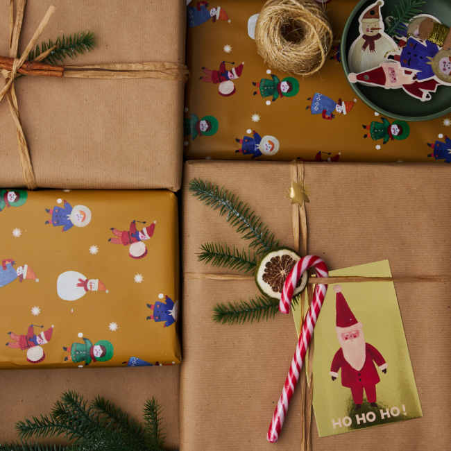 Carte Père Noël doré