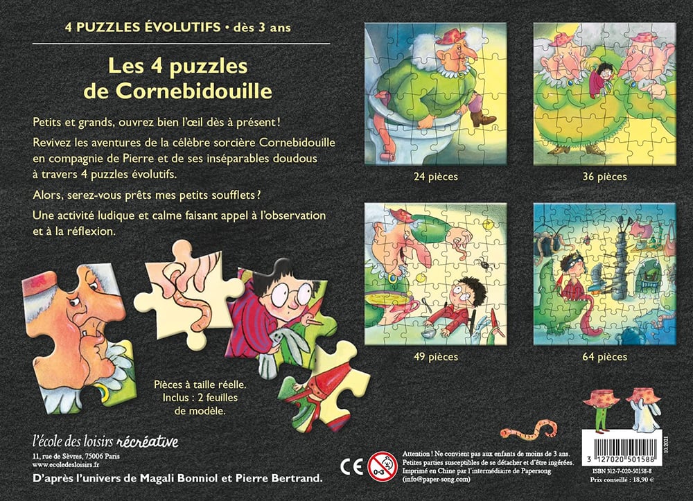 4 puzzles évolutifs Cornebidouille