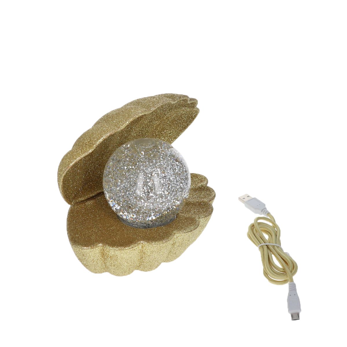 Lampe coquillage glitter doré