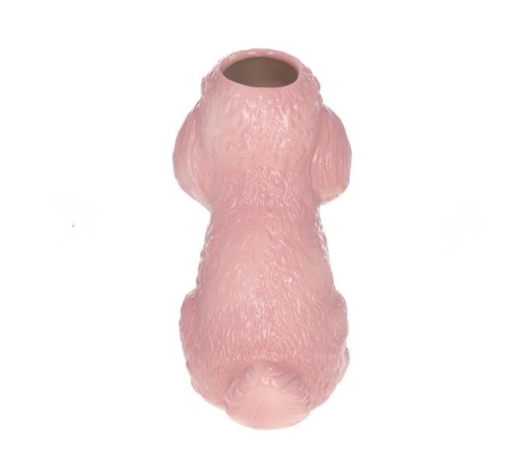 Vase caniche rose