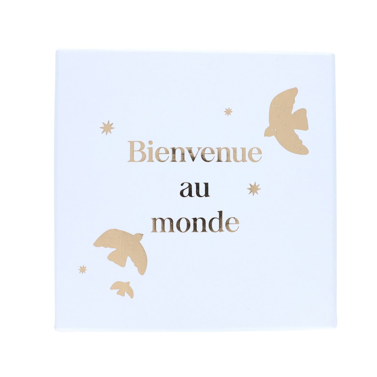 Boîte coffret naissance chaussons et bracelet