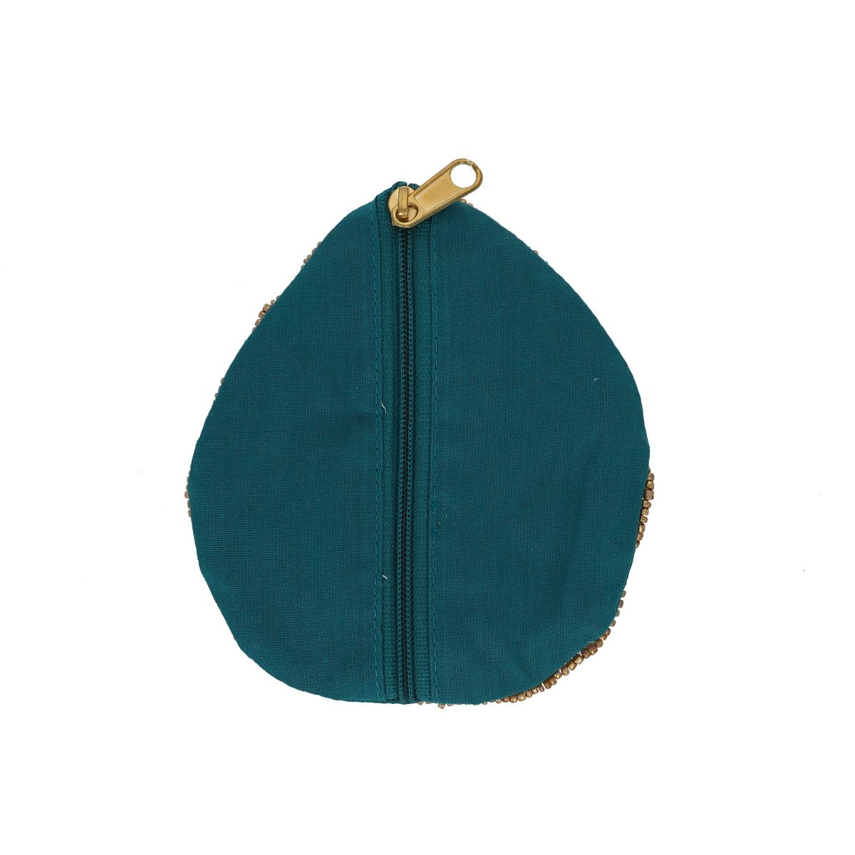Porte-monnaie perles paon