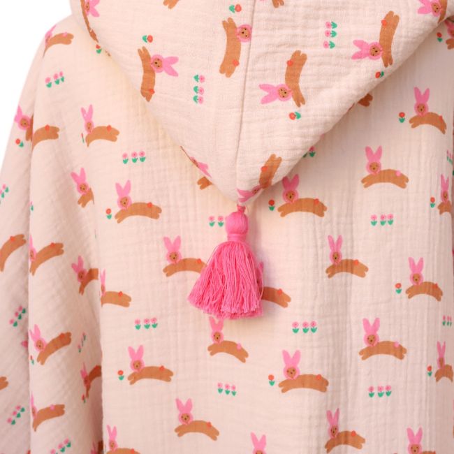 Cape de bain lapin rose