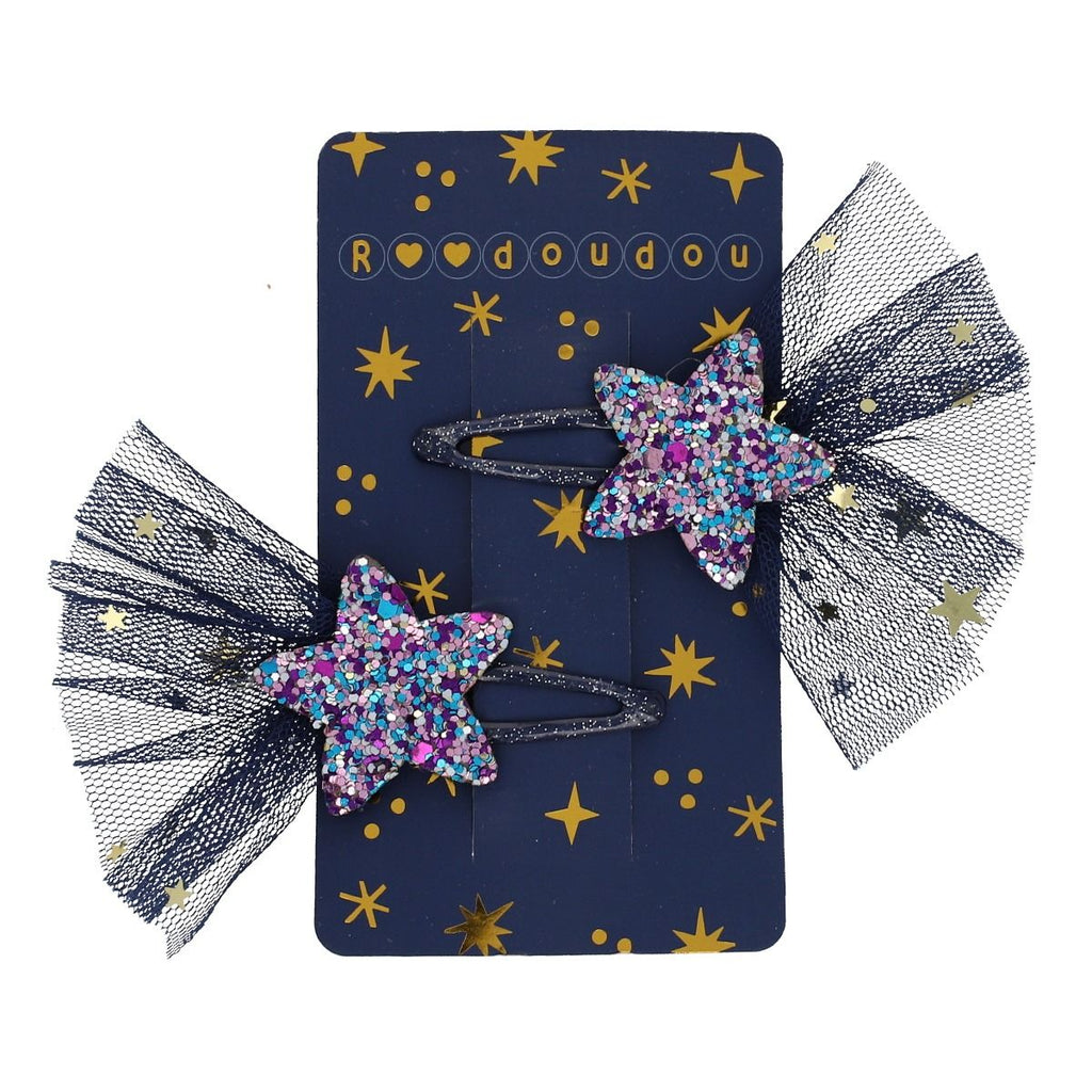Lot de 2 barrettes étoiles filantes
