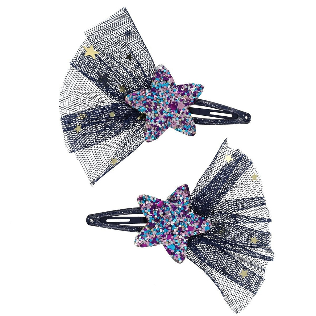 Lot de 2 barrettes étoiles filantes