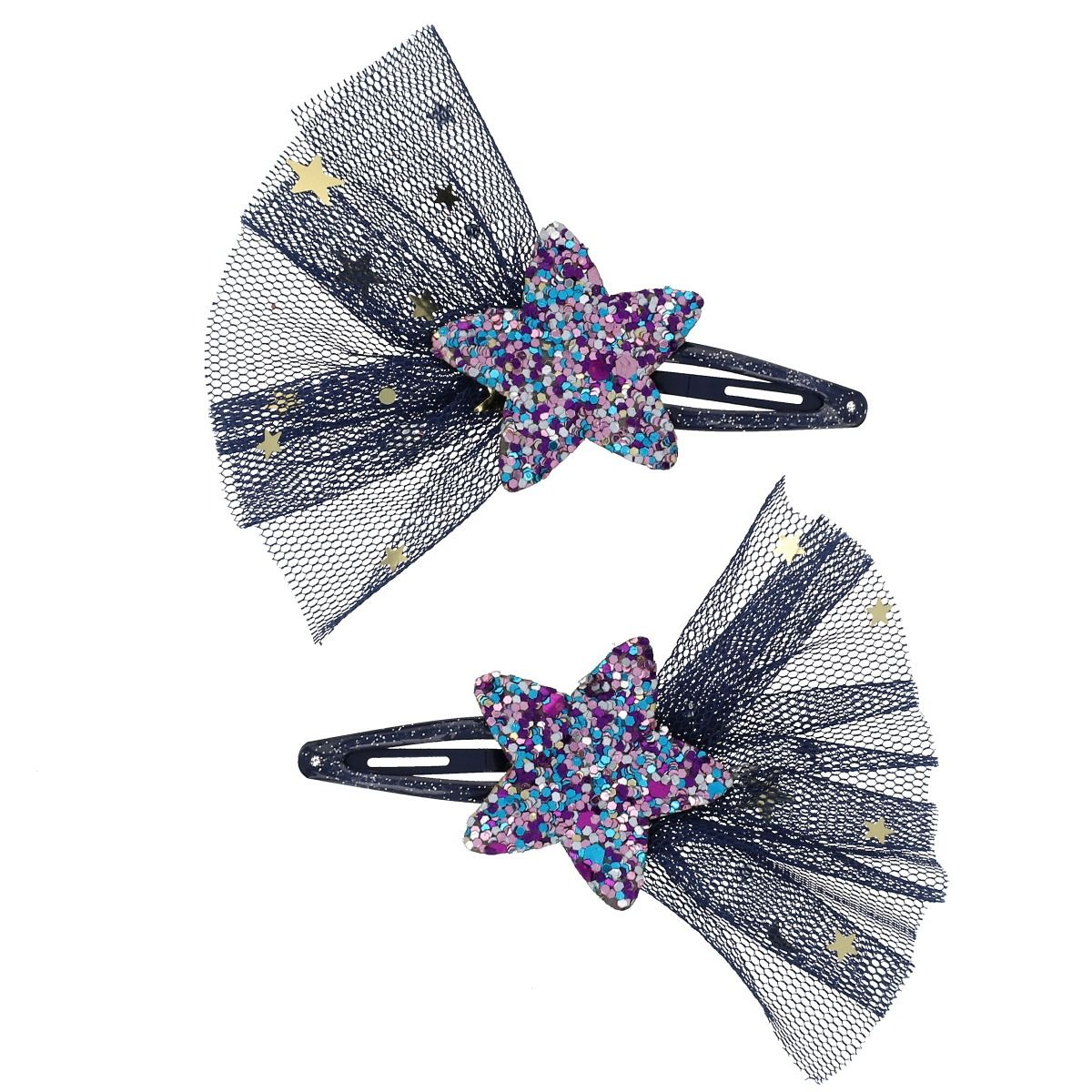 Lot de 2 barrettes étoiles filantes
