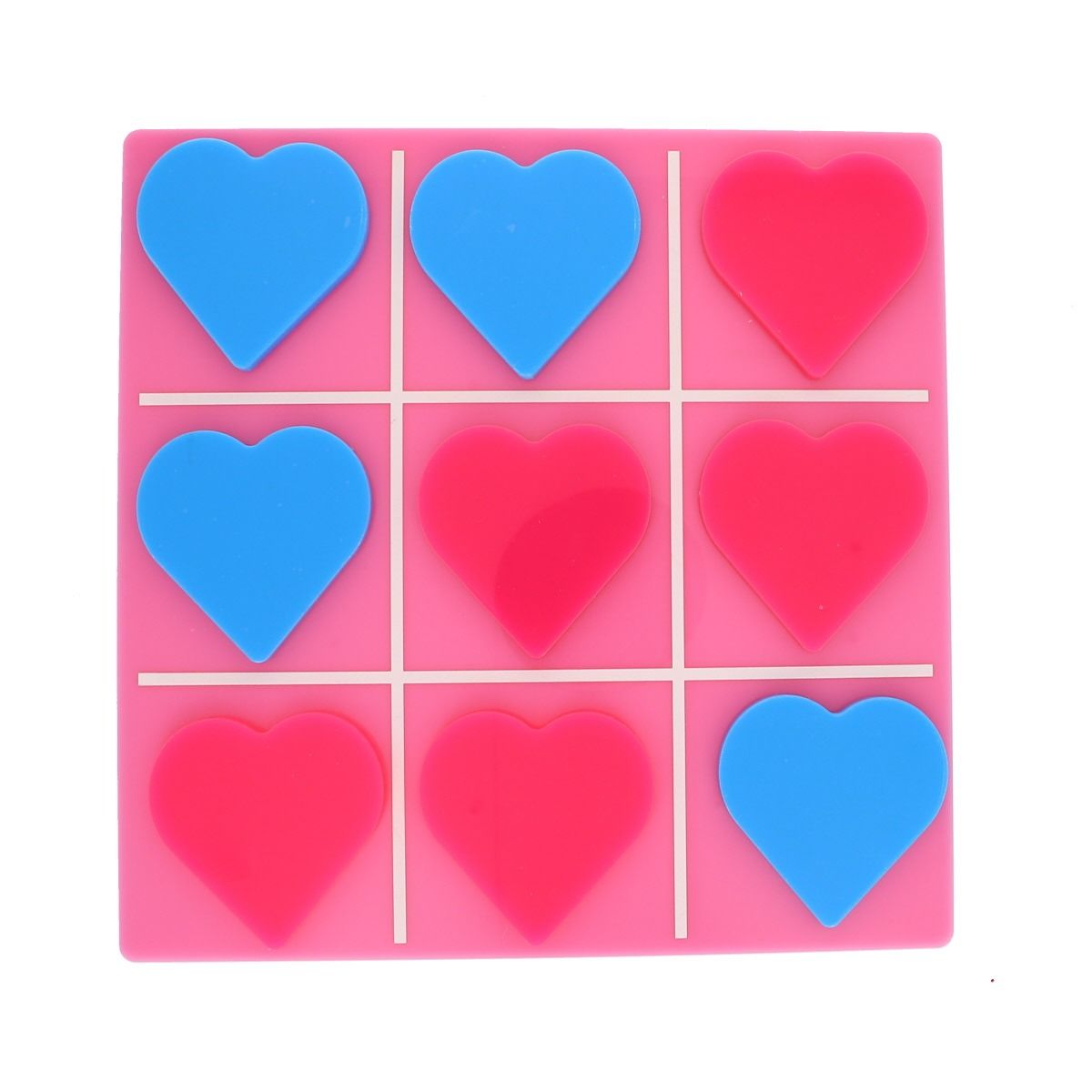 Jeu de morpion cœurs roses et bleus