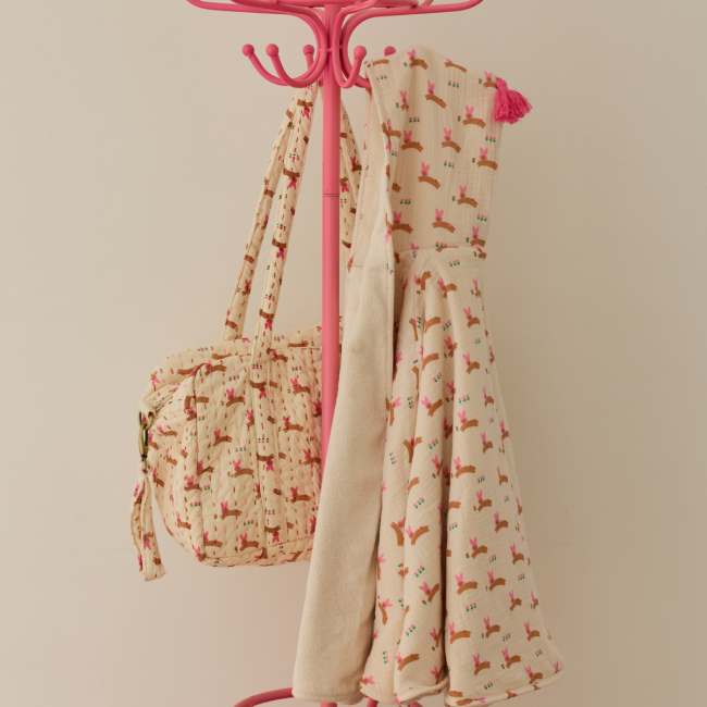Cape de bain lapin rose