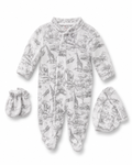 Ensemble velours pyjama, bonnet & moufles 0/3 mois 3016