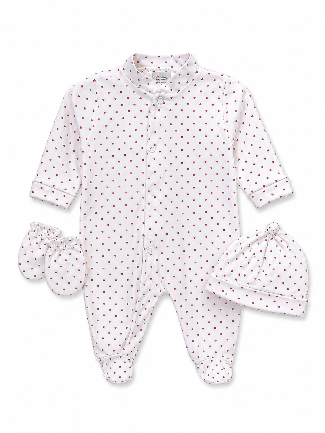 Ensemble coton pyjama, bonnet & moufles 0/3 mois 3037