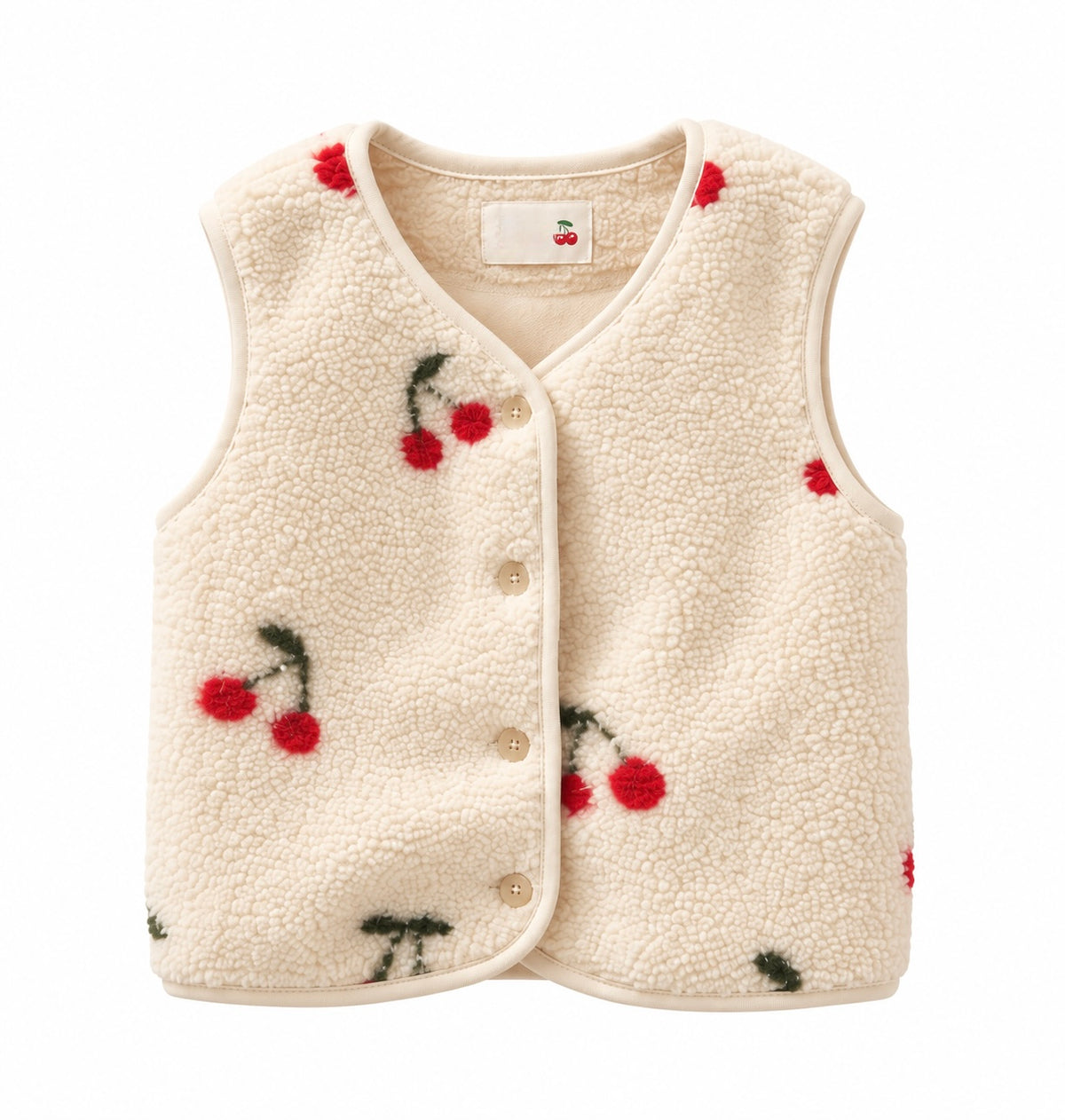 Gilet moumoute cerise (mère/fille)