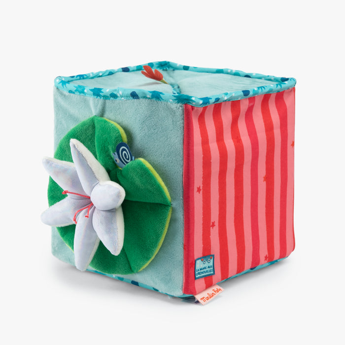 Grand cube d'activités tissu Grenouille