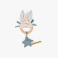 Hochet anneau bois lapin bleu