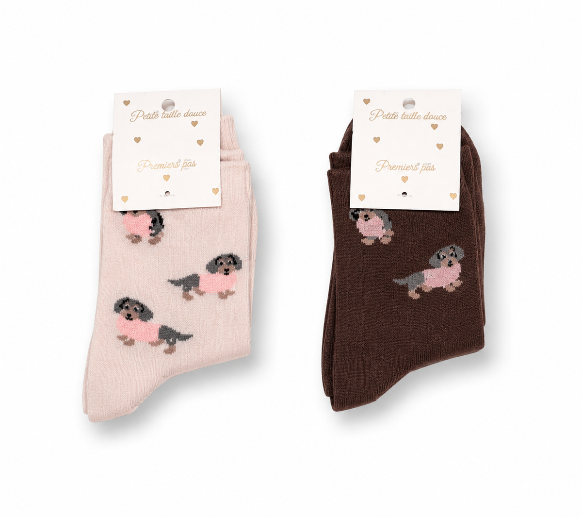 Paire chaussettes teckel