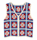 Gilet crochet G03 bleu