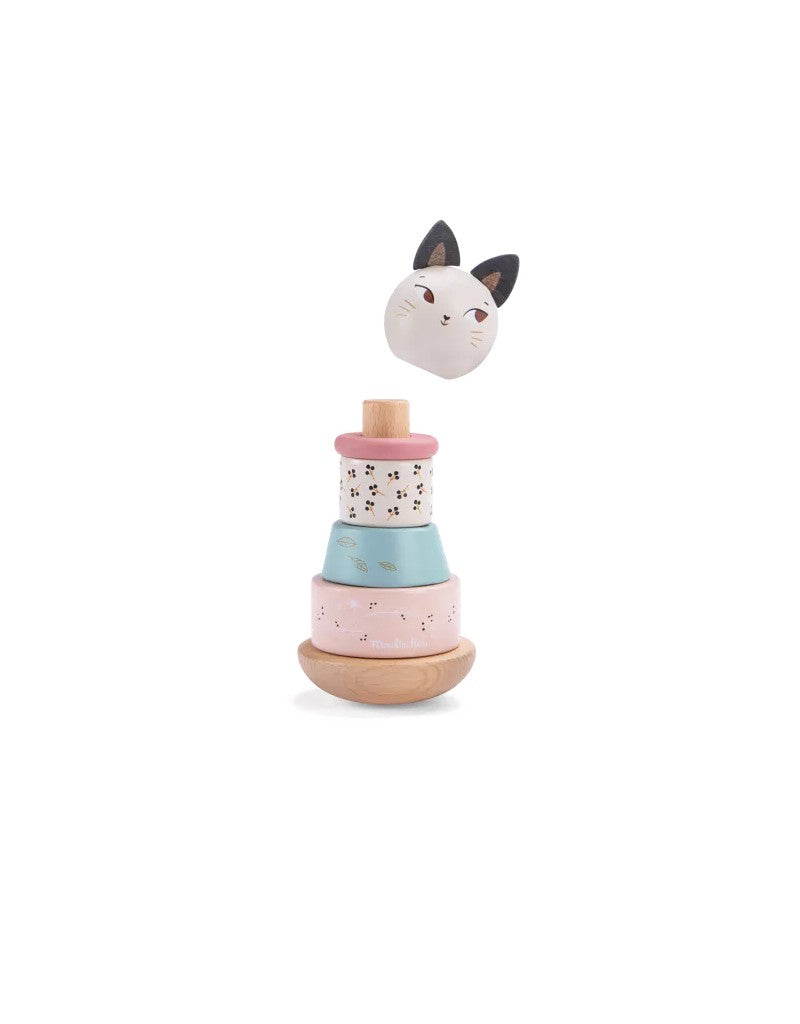 Chat empilable en bois