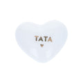Cœur en céramique blanc et doré "Tata"