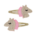 Lot de 2 barrettes licorne à paillettes