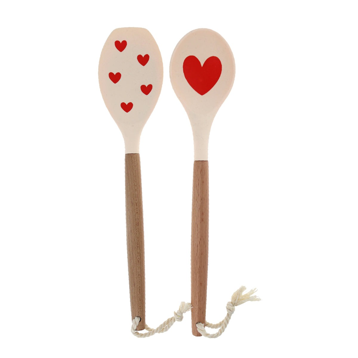 Lot de 2 ustensiles cœur rouge