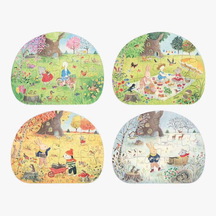 4 mini puzzles Des saisons 12 pièces